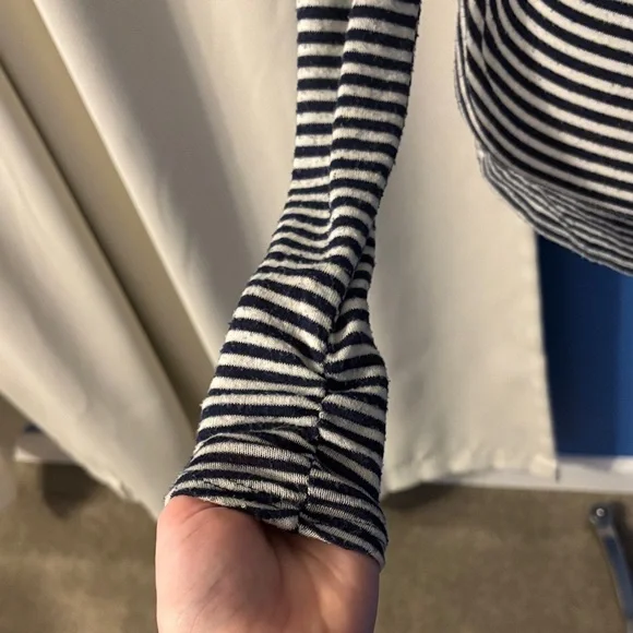 Hollister Navy and White Striped Long Sleeve Top - Picture 3 of 7